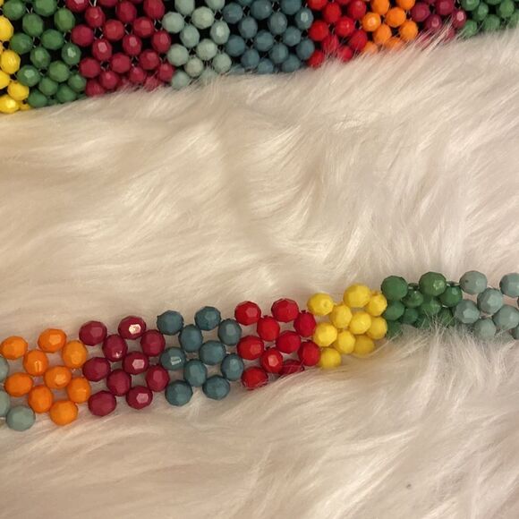 NWT Cynthia Rowley Rainbow Beaded Crossbody Retro Style 1960-70's - Rainbow - Picture 6 of 11